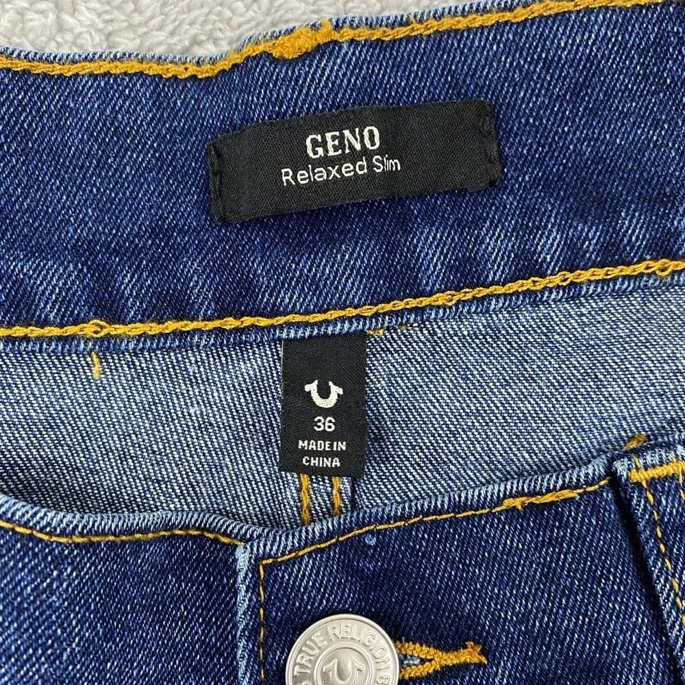 True Religion Geno Relaxed Slim‎ Fit Dark Wash Mens Jeans W36 L32